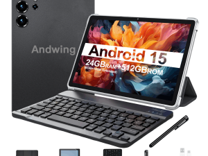 Andwing Android 15 10.1 HD Tablet Featuring 24GB RAM (8GB+16GB Extended), 512GB ROM, Unlocked 4G, 6000mAh Battery, 8MP+16MP Cameras, Dual SIM Support, Wifi, GPS Functionality, Face Unlock - Wonderful Gift Option